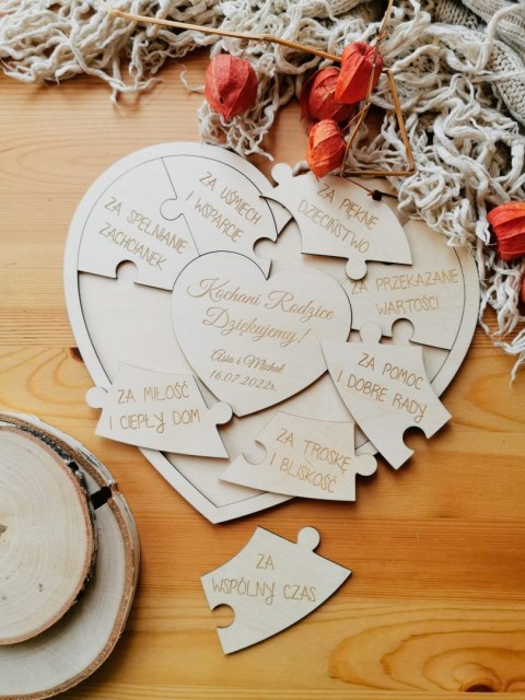 Podziękowanie dla Rodziców - PUZZLE serce