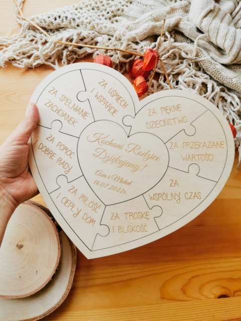 Podziękowanie dla Rodziców - PUZZLE serce