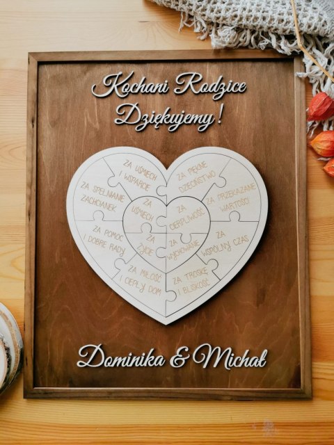 Podziękowanie dla Rodziców - obraz Serce Puzzle
