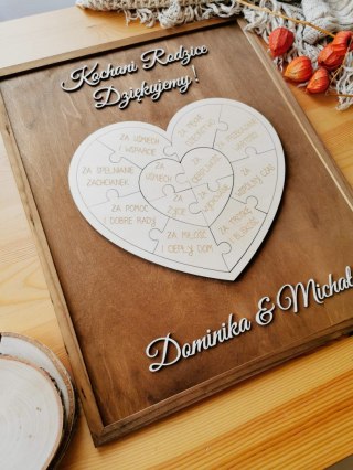 Podziękowanie dla Rodziców - obraz Serce Puzzle