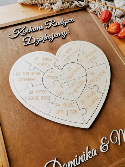 Podziękowanie dla Rodziców - obraz Serce Puzzle