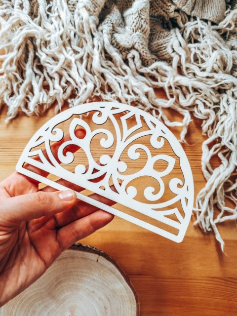 Półkole - Mandala 02 - (półmandala do makramy makrama wisząca baza do łapacza łapacz mandala)