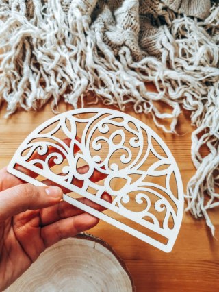 Półkole - Mandala 03 - (półmandala do makramy makrama wisząca baza do łapacza łapacz mandala)