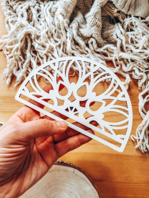 Półkole - Mandala 04 - (półmandala do makramy makrama wisząca baza do łapacza łapacz mandala)