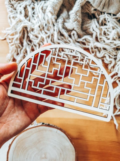 Półkole - Mandala 06 - (półmandala do makramy makrama wisząca baza do łapacza łapacz mandala)