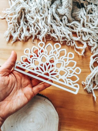 Półkole - Mandala 10 - (półmandala do makramy makrama wisząca baza do łapacza łapacz mandala)