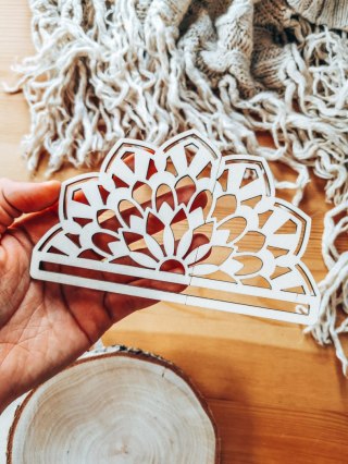 Półkole - Mandala 12 - (półmandala do makramy makrama wisząca baza do łapacza łapacz mandala)