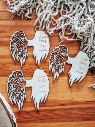 Skrzydła (12cm) (3szt) ANIOŁ STRÓŻ mix Babci i Dziadka - kształt M-01 - (skrzydełka do aniołka, anioła, aniołek, anioł, Dzień Dz