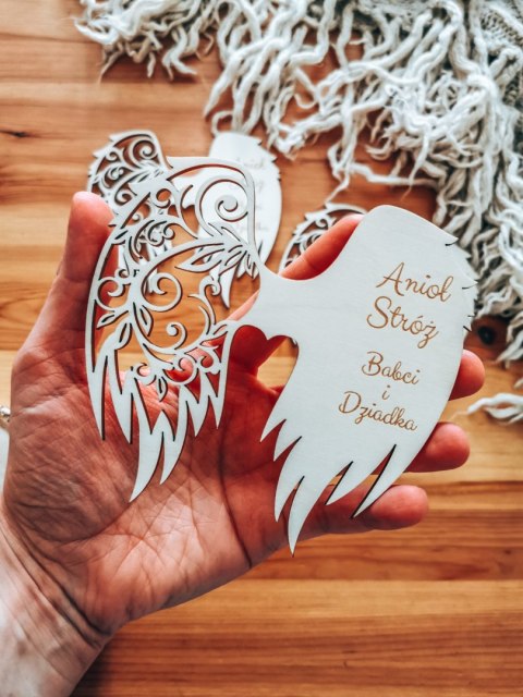 Skrzydła (12cm) (3szt) ANIOŁ STRÓŻ mix Babci i Dziadka - kształt M-01 - (skrzydełka do aniołka, anioła, aniołek, anioł, Dzień Dz
