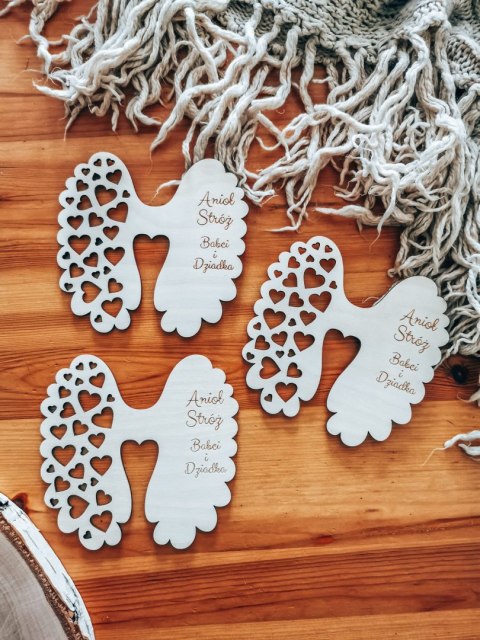 Skrzydła (12cm) (3szt) ANIOŁ STRÓŻ mix dla Babci i Dziadka - kształt M-05 - - - (skrzydełka do aniołka, anioła, aniołek, anioł, 