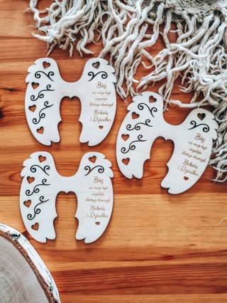 Skrzydła (12cm) (3szt) SENTENCJA mix dla Babci i Dziadka - kształt M-03 ażur 03 - - - (skrzydełka do aniołka, anioła, aniołek, a