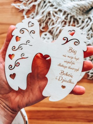 Skrzydła (12cm) (3szt) SENTENCJA mix dla Babci i Dziadka - kształt M-03 ażur 03 - - - (skrzydełka do aniołka, anioła, aniołek, a