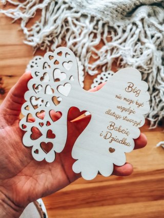 Skrzydła (12cm) (3szt) SENTENCJA mix dla Babci i Dziadka - kształt M-05 - - - (skrzydełka do aniołka, anioła, aniołek, anioł, Dz