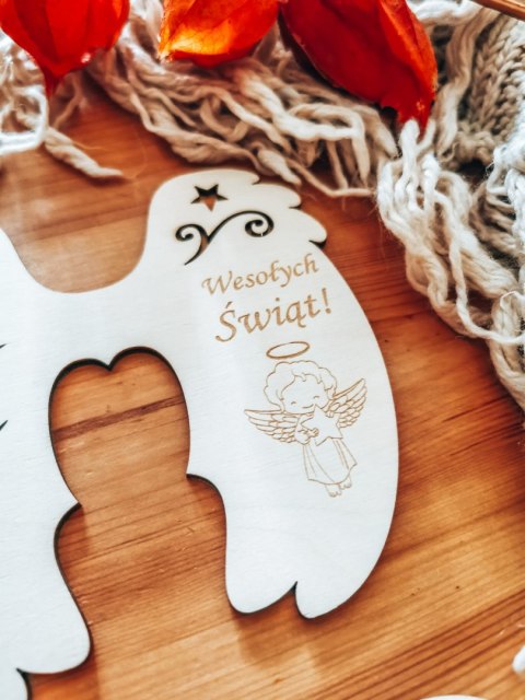 Skrzydła (12cm) (3szt) Wesołych Świąt - kształt M-03, ażur 04 - (skrzydełka do aniołka, skrzydła, aniołek, anioł, Boże Narodzeni