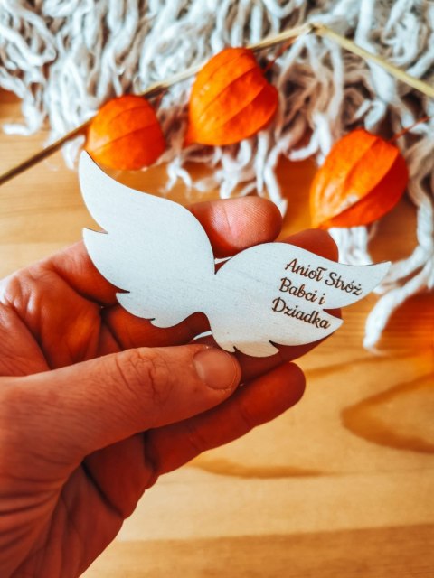 Skrzydła ! 3szt !- ANIOŁ STRÓŻ mix BABCI I DZIADKA (3szt) (9cm/12cm) - - - (grawerowane skrzydełka do aniołka, anioła, aniołek, 