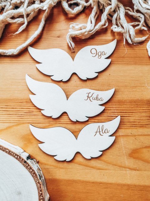 Skrzydła ! 3szt ! - IMIONA (9cm/12cm) - - - (skrzydełka do aniołka, anioła, aniołek, anioł)