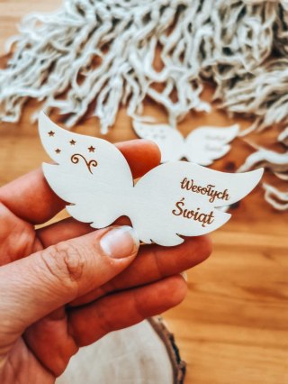 Skrzydła ! 3szt ! - WESOŁYCH ŚWIĄT (9cm/12cm) - - - (skrzydełka do aniołka, anioła, aniołek, anioł)