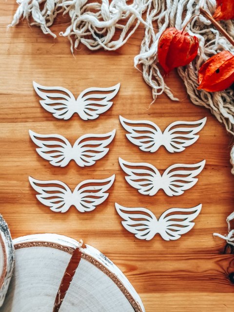 Skrzydła ! 6szt ! (7,5cm/9cm/12cm/18cm) - wzór 15 - - - (skrzydełka anioła, do aniołka, aniołek, anielskie)