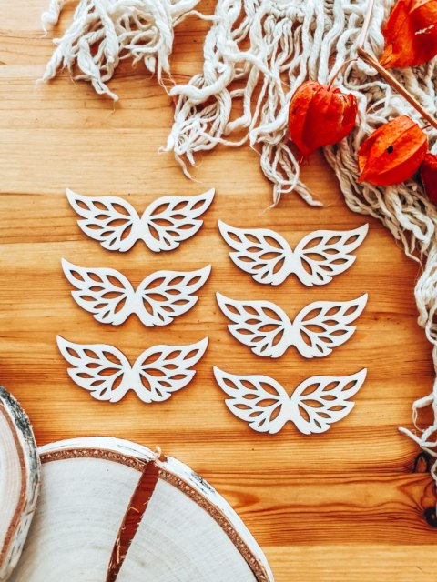 Skrzydła ! 6szt ! (7,5cm/9cm/12cm/18cm) - wzór 16 - - - (skrzydełka anioła, do aniołka, aniołek, anielskie)