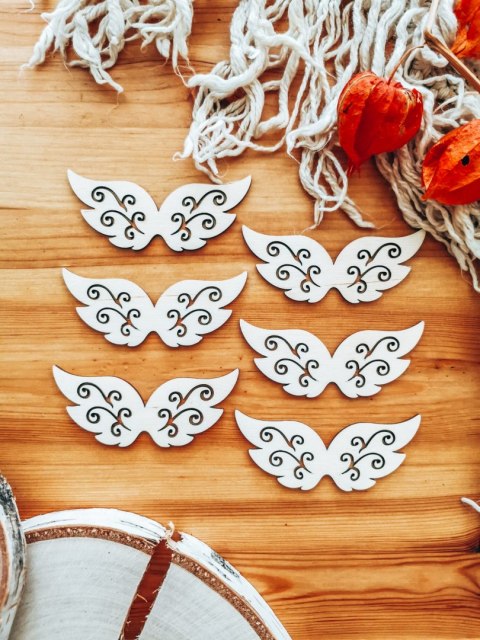 Skrzydła ! 6szt ! (7,5cm/9cm/12cm/18cm) - wzór 18 - - - (skrzydełka anioła, do aniołka, aniołek, anielskie)