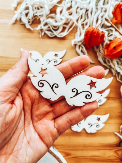Skrzydła ! 6szt ! (7,5cm/9cm/12cm/18cm) - wzór 20 - - - (skrzydełka anioła, do aniołka, aniołek, anielskie)