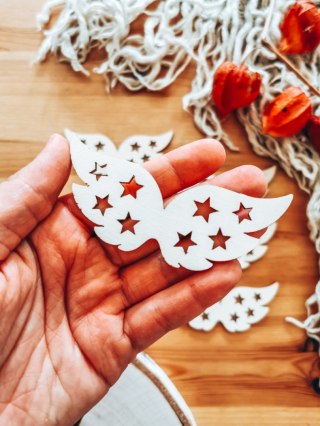 Skrzydła ! 6szt ! (7,5cm/9cm/12cm/18cm) - wzór 22 - - - (skrzydełka anioła, do aniołka, aniołek, anielskie)