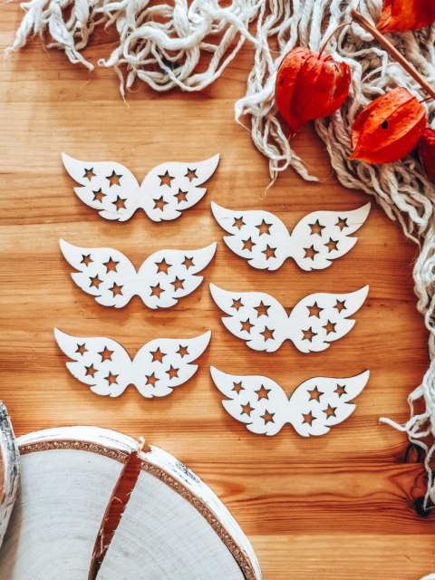 Skrzydła ! 6szt ! (7,5cm/9cm/12cm/18cm) - wzór 22 - - - (skrzydełka anioła, do aniołka, aniołek, anielskie)