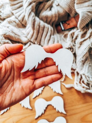 Skrzydła ! 6szt ! (7,5cm/9cm/12cm/18cm) - wzór 23 - - - (skrzydełka anioła, do aniołka, aniołek, anielskie)