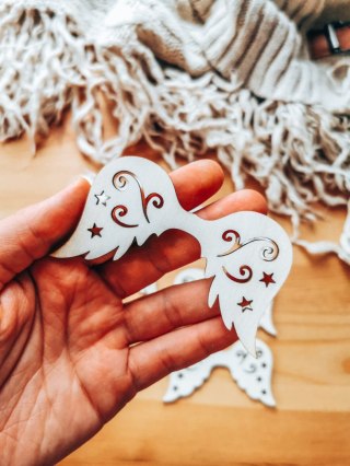 Skrzydła ! 6szt ! (7,5cm/9cm/12cm/18cm) - wzór 24 - - - (skrzydełka anioła, do aniołka, aniołek, anielskie)