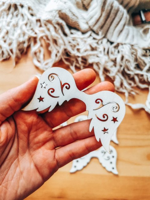 Skrzydła ! 6szt ! (7,5cm/9cm/12cm/18cm) - wzór 24 - - - (skrzydełka anioła, do aniołka, aniołek, anielskie)