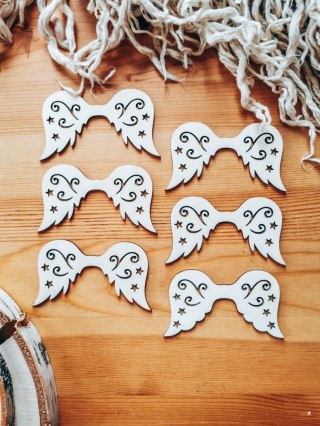 Skrzydła ! 6szt ! (7,5cm/9cm/12cm/18cm) - wzór 24 - - - (skrzydełka anioła, do aniołka, aniołek, anielskie)