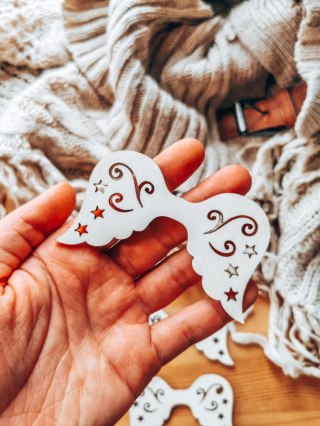 Skrzydła ! 6szt ! (7,5cm/9cm/12cm/18cm) - wzór 26 - - - (skrzydełka anioła, do aniołka, aniołek, anielskie)