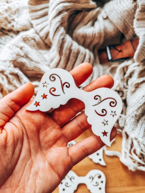 Skrzydła ! 6szt ! (7,5cm/9cm/12cm/18cm) - wzór 26 - - - (skrzydełka anioła, do aniołka, aniołek, anielskie)