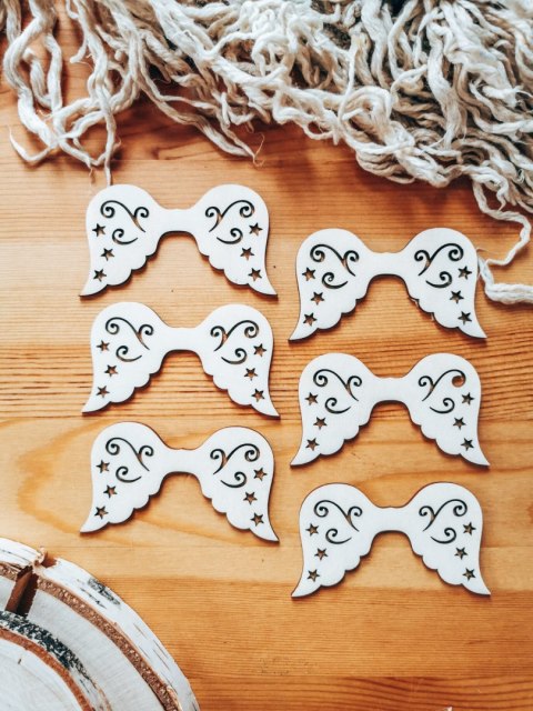 Skrzydła ! 6szt ! (7,5cm/9cm/12cm/18cm) - wzór 26 - - - (skrzydełka anioła, do aniołka, aniołek, anielskie)