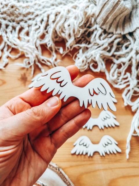 Skrzydła ! 6szt ! (7,5cm/9cm/12cm/18cm) - wzór 27 - - - (skrzydełka anioła, do aniołka, aniołek, anielskie)