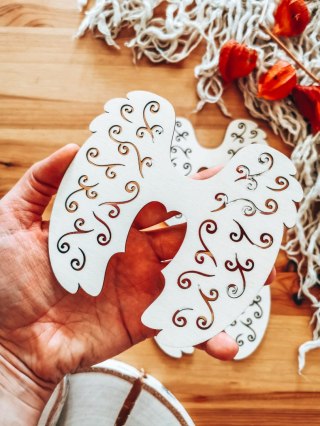 Skrzydła anioła (12cm) (3szt) - kształt M-03, ażur 01 - (skrzydełka do aniołka, aniołek, anioł)