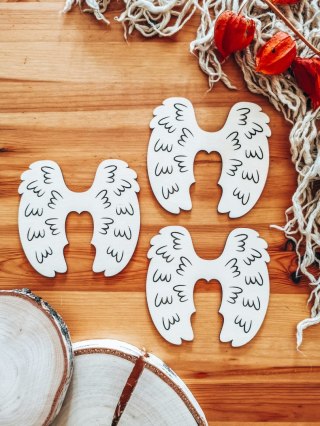 Skrzydła anioła (12cm) (3szt) - kształt M-03, ażur 02 - (skrzydełka do aniołka, aniołek, anioł)