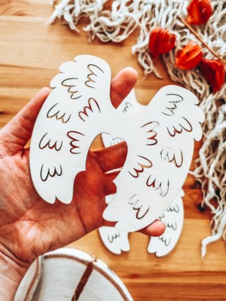 Skrzydła anioła (12cm) (3szt) - kształt M-03, ażur 02 - (skrzydełka do aniołka, aniołek, anioł)