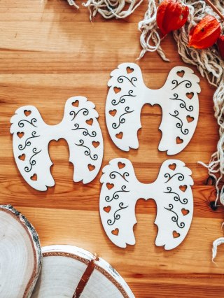 Skrzydła anioła (12cm) (3szt) - kształt M-03, ażur 03 - (skrzydełka do aniołka, aniołek, anioł)