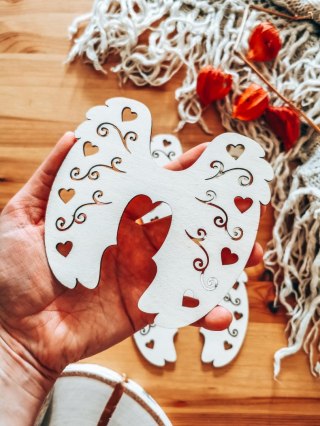 Skrzydła anioła (12cm) (3szt) - kształt M-03, ażur 03 - (skrzydełka do aniołka, aniołek, anioł)