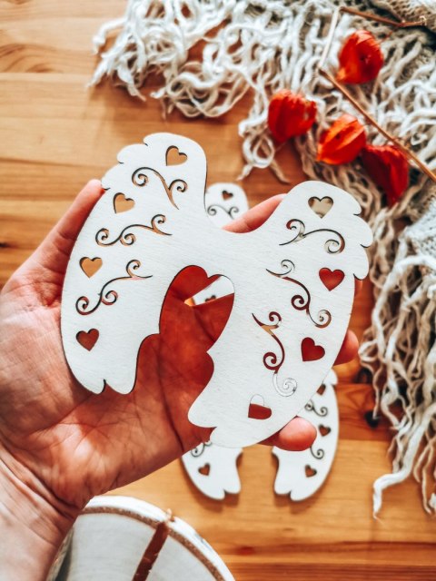 Skrzydła anioła (12cm) (3szt) - kształt M-03, ażur 03 - (skrzydełka do aniołka, aniołek, anioł)