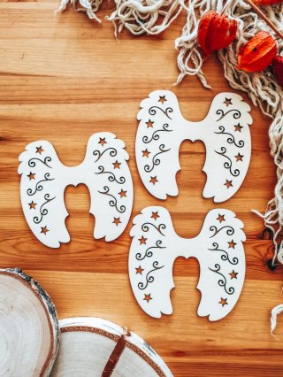 Skrzydła anioła (12cm) (3szt) - kształt M-03, ażur 04 - (skrzydełka do aniołka, aniołek, anioł)