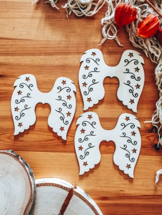 Skrzydła anioła (12cm) (3szt) - kształt M-04, ażur 04 - (skrzydełka do aniołka, aniołek, anioł)