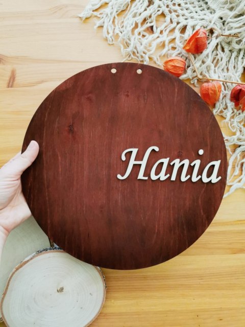 Tablica do wianka (1szt) - z imieniem lub metryczką (tabliczka do wieńca, koło na wianek, baza na wieniec z kwiatów, metryczka i