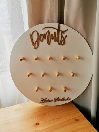 Tablica na Donuty okrągła (Donaty, Pączki, Donuts, Słodki Stół)