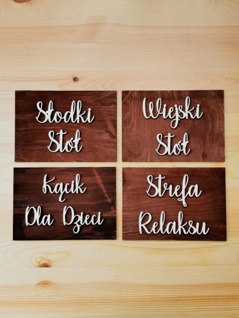 Tabliczka A5 z podpisem stołu (1szt) (Słodki Stół, Wiejski Stół, Księga Gości, Fotobudka, Stół Alkoholowy, Bimber, Piwo, Kącik d