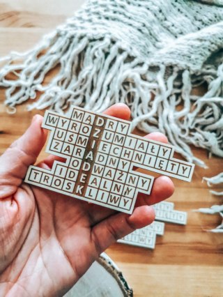 Tabliczka KRZYŻÓWKA 10cm (2szt) - DZIADEK - - - (Dzień Babci i Dziadka, magnes, z magnesem)