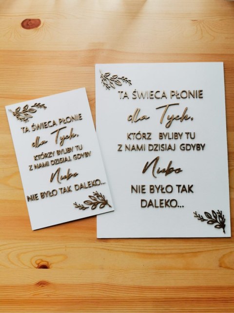 Tabliczka "Ta świeca płonie dla Tych..." (tablica)