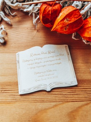 Tabliczka książka 9x7cm (1szt) - dowolny tekst