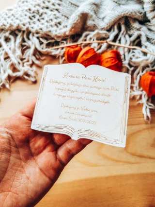 Tabliczka książka 9x7cm (1szt) - dowolny tekst